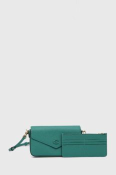 Kožená kabelka Coach zelená barva