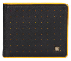 Pánská kožená peněženka Peterson Krystof - černo-žlutá