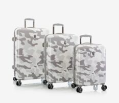 Sada tří bílých cestovních kufrů Heys White Camo S